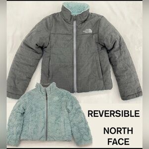 The North Face Jacket Reversible Dual Sided Mossbud Swirl Gray Blue 14/16 Large
